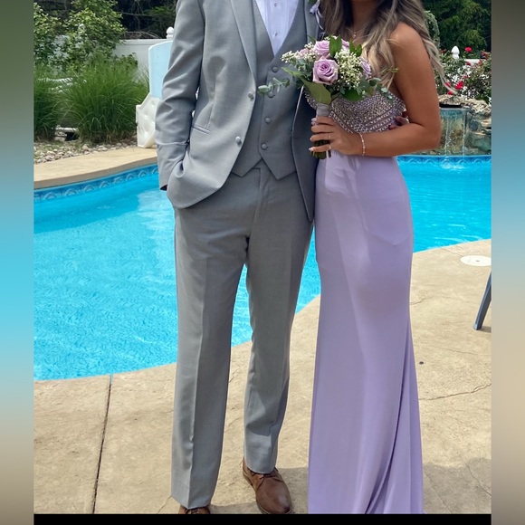 Jovani Soft Lavender Prom Gown Style 63147 *Dry Cleaned* - Picture 3 of 12